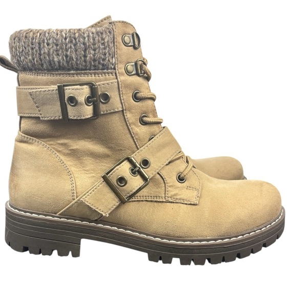 Cliffs by White Mountain Marlee Ankle Boots Top/Side Buckle  Hiking Size 7.5 Tan - Picture 6 of 15